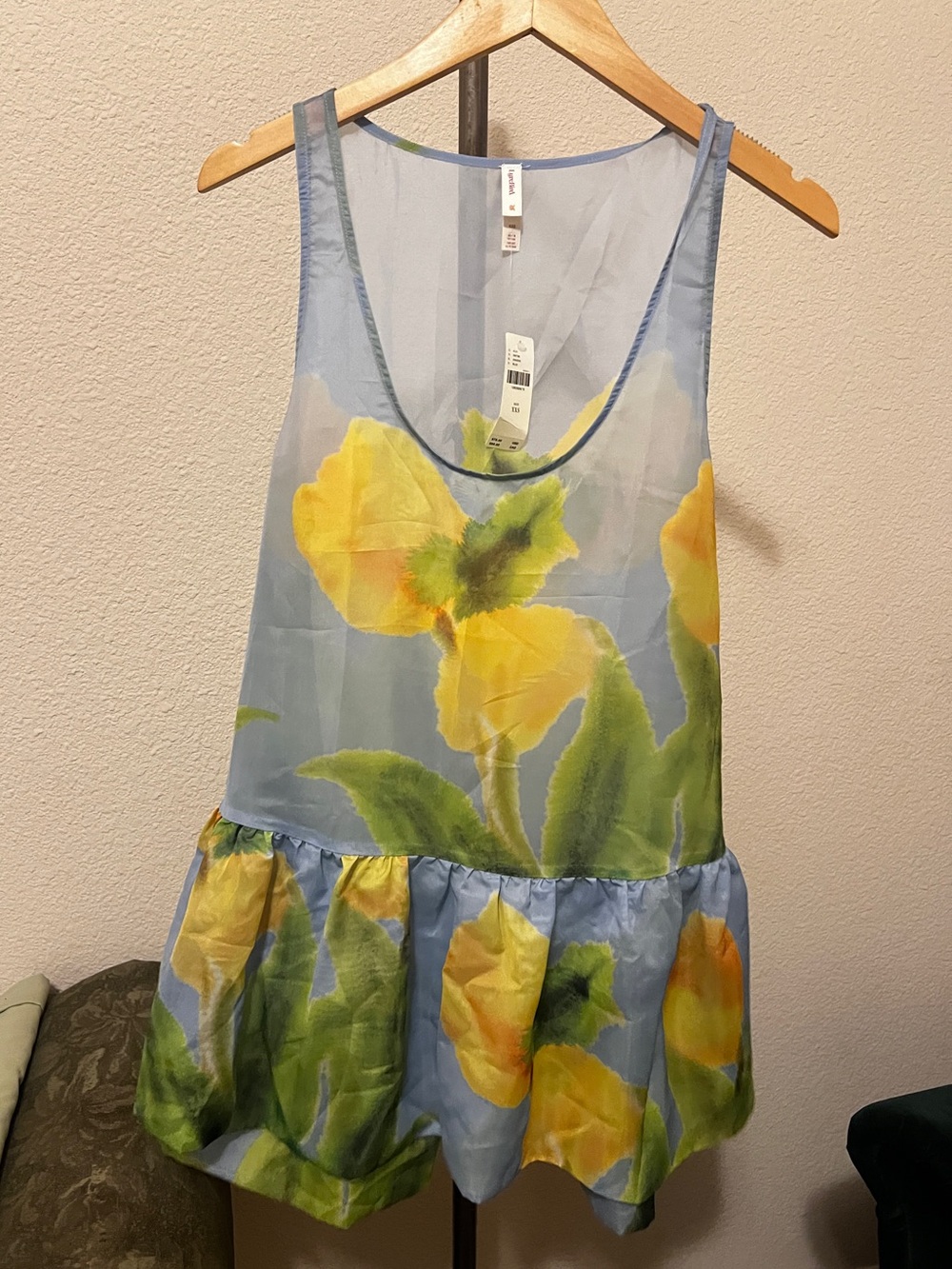 Anthropologie | LyreBird Printed Organza Chemise size XXS